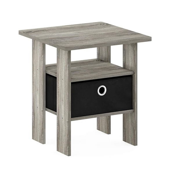 Furinno Andrey End Table with Bin Drawer