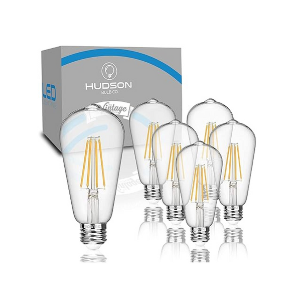 6-Pack Hudson Bulb Co. Vintage LED 6W Edison Light Bulbs