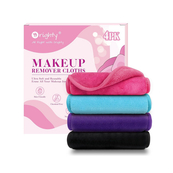 4-Pack Orighty Reusable Microfiber Facial Makeup Remover Cloths