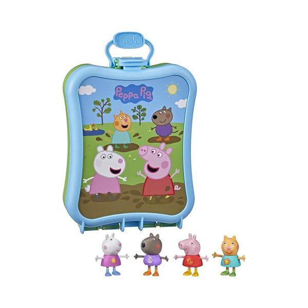 Peppa Pig Carry-Along Friends Toy Set, 4 Figures with Carrying Case