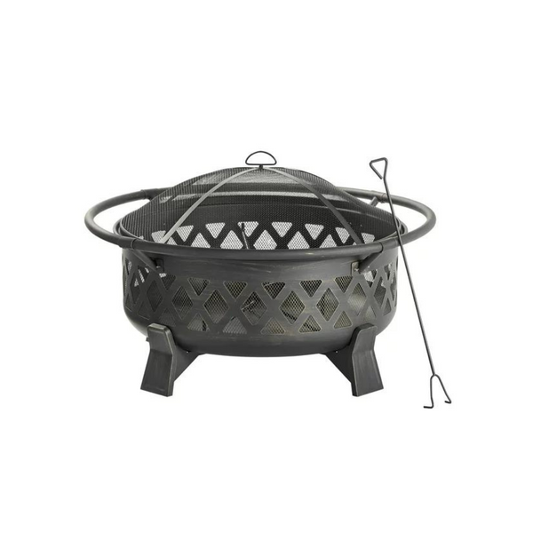 Better Homes & Gardens 35" Round Lattice Wood Burning Fire Pit