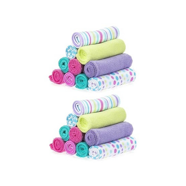 Spasilk Pack of 20 Soft Terry Washcloth Sets