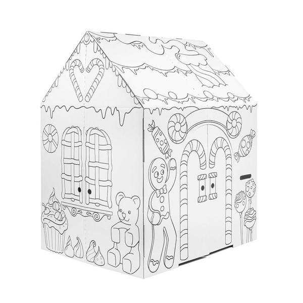 Easy Playhouse Gingerbread House Decorate & Personalize a Cardboard For