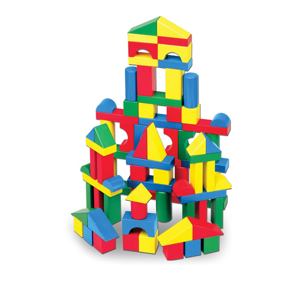 Melissa & Doug Wooden Building Set (100 Blocks)