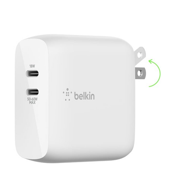 Belkin BoostCharge Dual Port USB-C 68W GaN Wall Charger