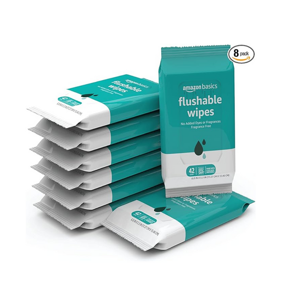 Amazon Basics Flushable Adult Toilet Wipes