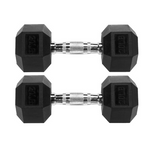 Signature Fitness Rubber Encased Hex Dumbbell