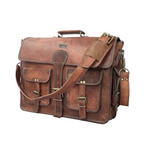 DHK 18 Inch Vintage Handmade Leather Messenger Bag