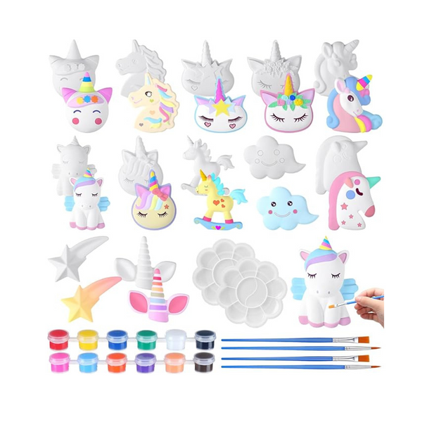 24-Piece Design Your Own Ceramic Unicorn Painting Kit