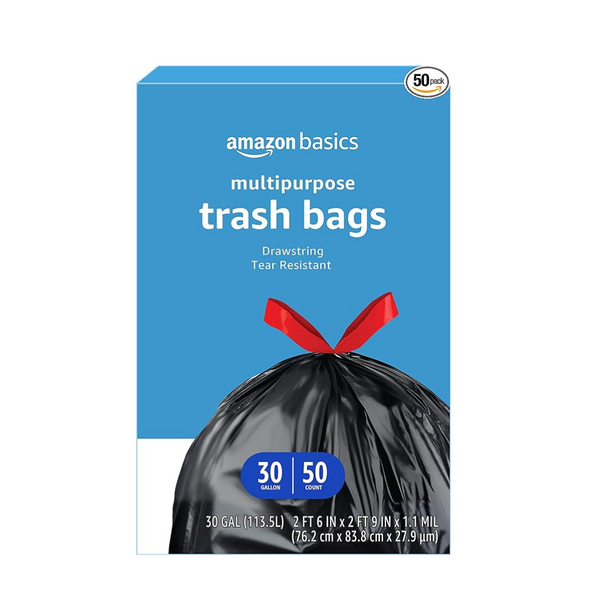 Amazon Basics Multipurpose Drawstring Trash Bags