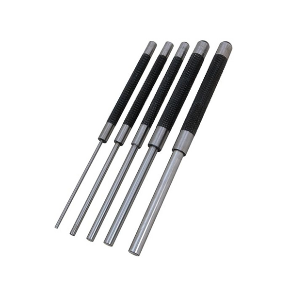 5-Piece Performance Tool W758 8" Long Carbon Steel Pin Punch Set