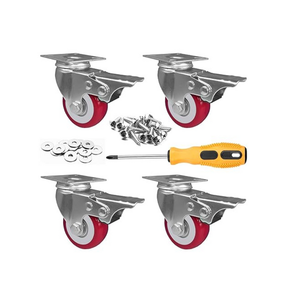 4-Pack 2" 360 Degree Swivel Casters with Brake