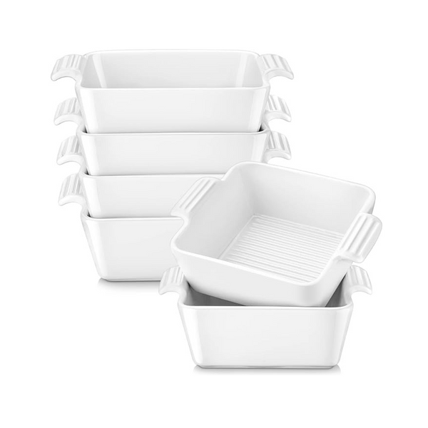 Set of 6 Malacasa Oven Safe Square Mini Ramekin Bowls Set