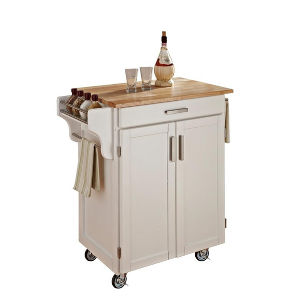 Homestyles Cuisine Kitchen Wood Top Cart