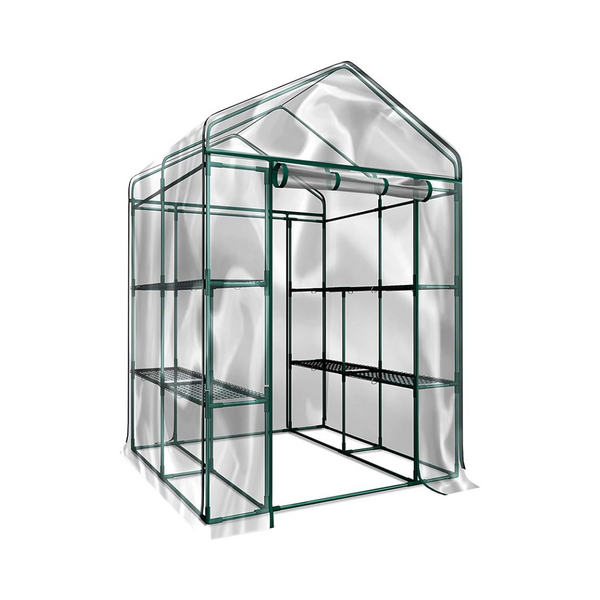 Home-Complete Walk in Greenhouse with 8 Sturdy Shelves and PVC Cover