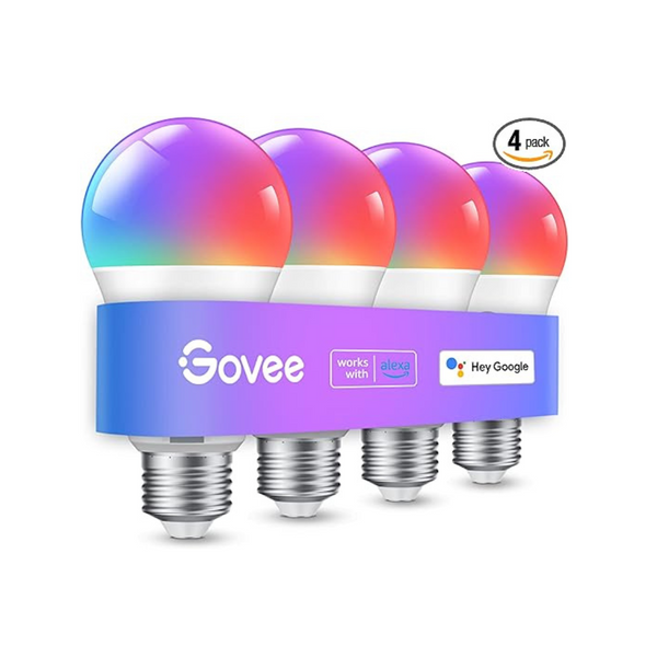 4-Pack Govee Smart WiFi Bluetooth Color Changing Light Bulbs