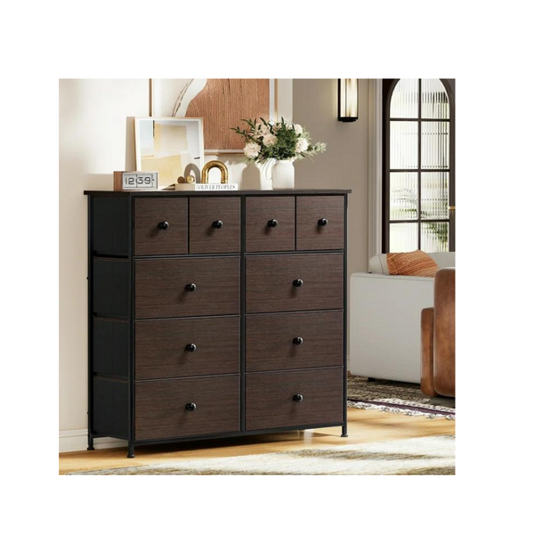 Reahome 10 Drawer Fabric Chest of Drawers Storage Dressers