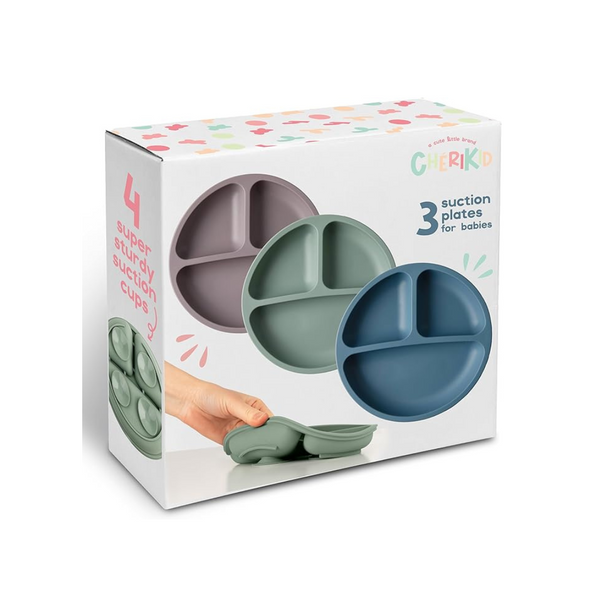 Cherikid  Silicone Toddler BPA Free Plates with Suction