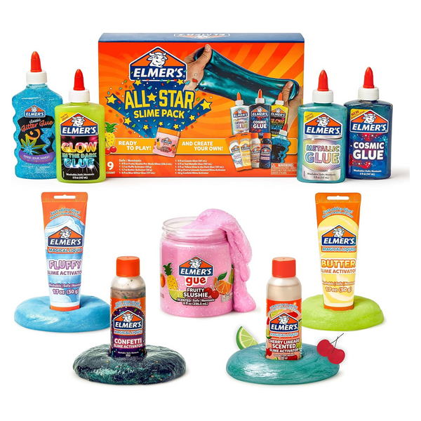 Elmer's All-Star Slime Kit: Led Cosmic Glue, Liquid Glue, Slime Activator, and Premade Slime