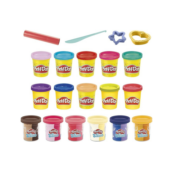 Play-Doh Sparkle and Scents Variety Pack of 16 Cans of Modeling Compound and 4 Tools