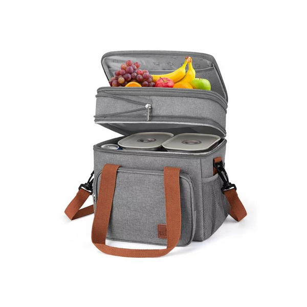 GPED 17L Insulated Expandable Double Deck Lunch Tote Bag