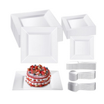 300 Pieces Square Plastic Dinnerware Set (Service for 60)