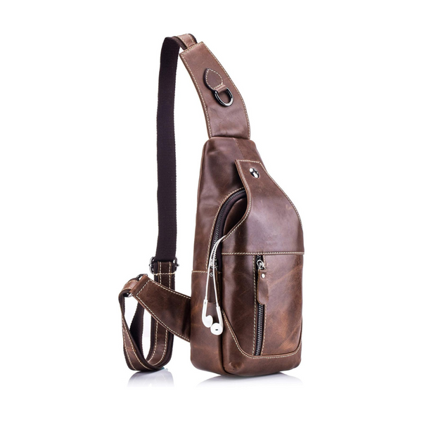 WeeDee Unisex Water Resistant Small Leather Sling Bag