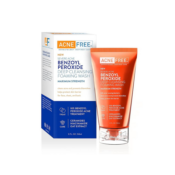 AcneFree Severe Acne 10% Benzoyl Peroxide Foaming Cleansing Was