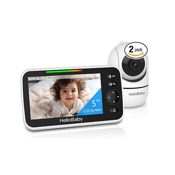 HelloBaby HB6550pro 5" Video Baby Monitor with Pan-Tilt-Zoom Video