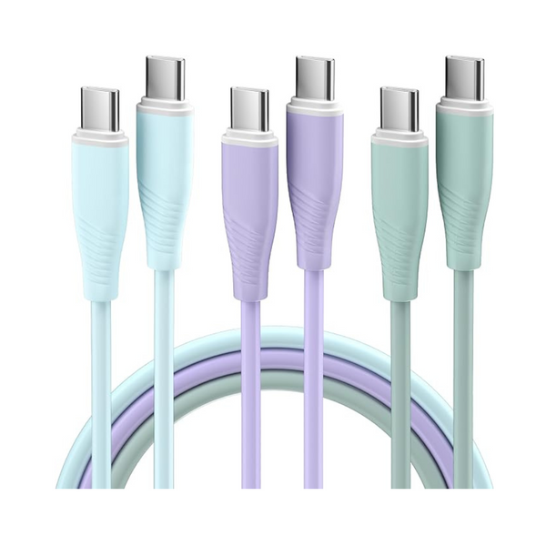 3-Pack Bkayp 6ft 60W USB Type-C Fast Charging Cable