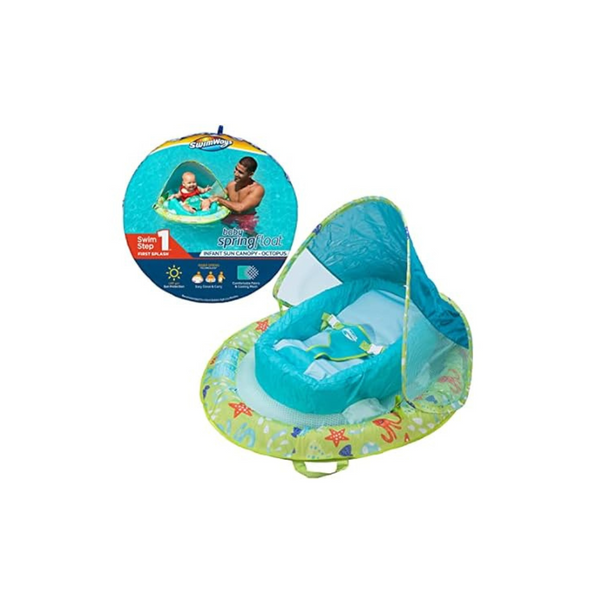 SwimWays Baby Spring Float with Adjustable Canopy and UPF Sun Protection