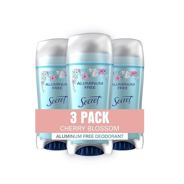 Secret Aluminum Free Deodorant for Women, Cherry Blossom (2.4 oz, Pack of 3)