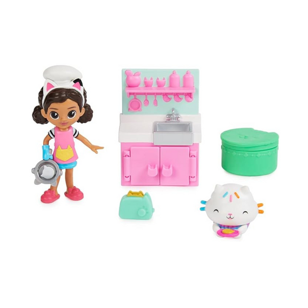 Gabby’s Dollhouse, Lunch and Munch Kitchen Set with 2 Toy Figures, Accessories and Furniture Piece