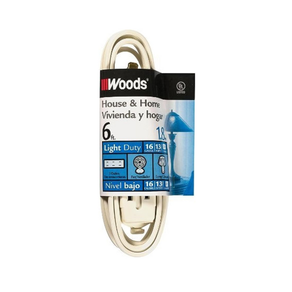 Woods 0600W 3-Outlet 16/2 Cube Extension Cord with Power Tap (6ft)