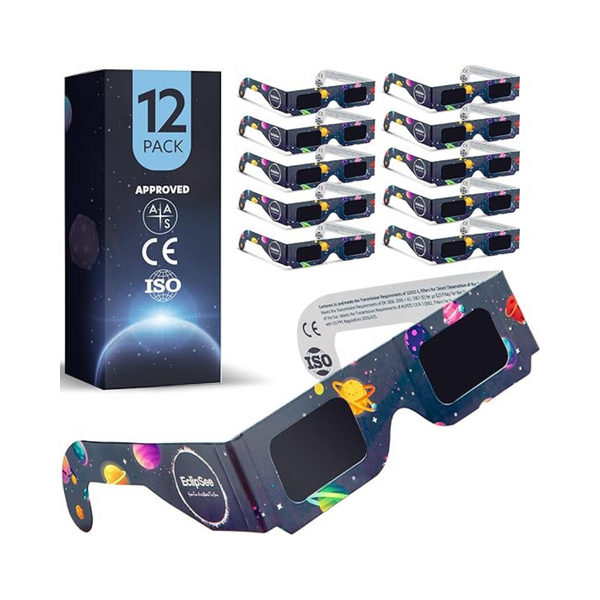 12-Pack Eclipsee Solar AAS, CE and ISO Certified Eclipse Glasses