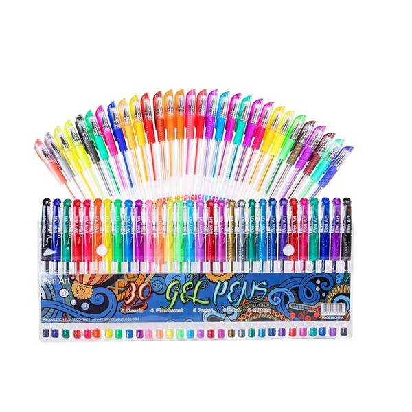 30-Pack Aen Art Gel Marker Colored Pens Set with 40% More Ink