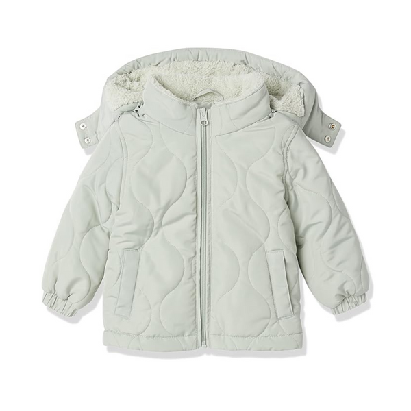 Amazon Essentials Unisex Kids and Toddlers’ Recycled Polyester Sherpa Lined Quilted Jacket