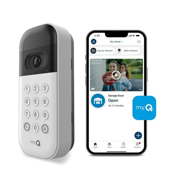 myQ Smart Garage Door Video Keypad with Wide-Angle Camera