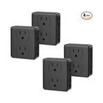 4-Pack Hicity Multi Plug Outlet with 6 Electrical Outlets Adapter