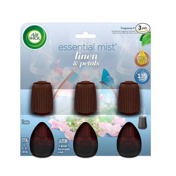 3-Count Air Wick Essential Mist Refill Linen & Petals Air Freshener