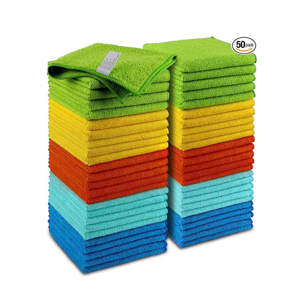 50-Pack Aidea Microfiber Premium All-Purpose Cleaning Cloths