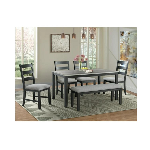 Picket House Furnishings Kona Gray 6PC Dining Set-Table