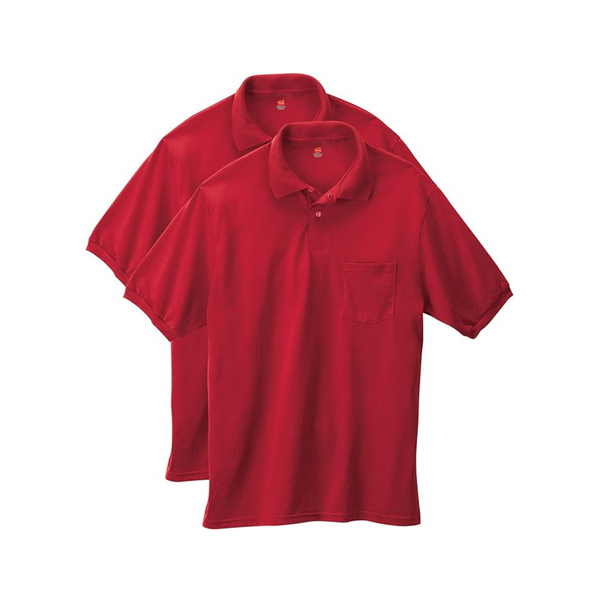 2-Pack Hanes Men's Short-Sleeve Jersey Pocket Polo