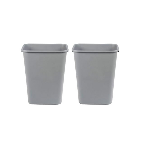 2-Pack Amazon Basics 10 Gallon Rectangular Commercial Office Wastebasket