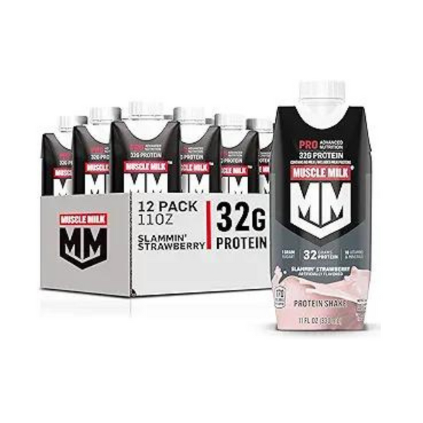 12-Count 11oz Muscle Milk Pro Nutrition 32g Protein Shake (Slammin' Strawberry)