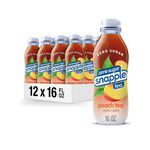 Snapple Zero Sugar Peach Tea, 16 Fl Oz Bottles, Pack of 12