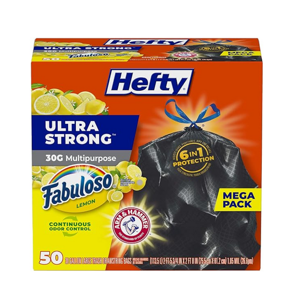 50-Count Hefty Ultra Strong Multipurpose Large Trash Bags