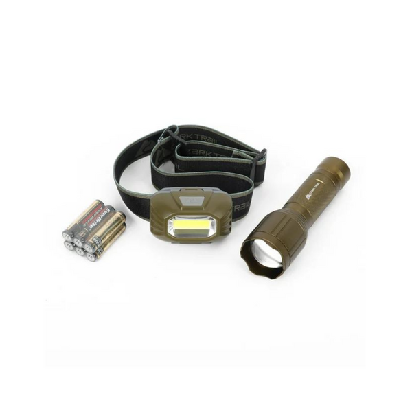 Ozark Trail LED 200 Lumen Headlamp & 300 Lumen Flashlight w/ Batteries