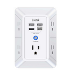 Lvetek 1680J 5-Outlet Surge Protector Wall Charger with 4 USB Ports