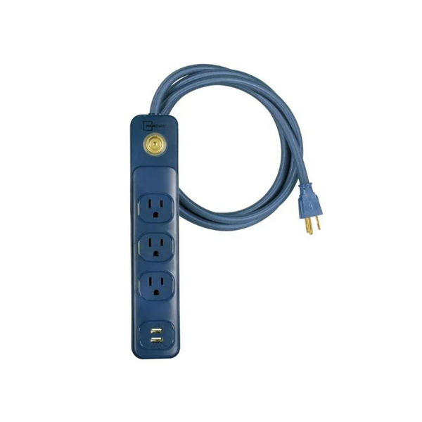 Mainstays 6' 14/3 SJT 3-Outlet Washed Indigo Retro Design Power Strip